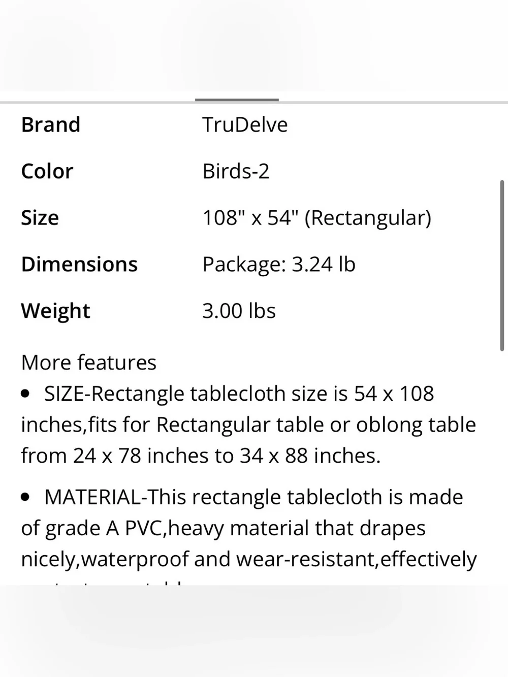 ‘Birds’ PVC Heavyweight Vinyl Tablecloth Waterproof Rectangular or Oblong - BLUE